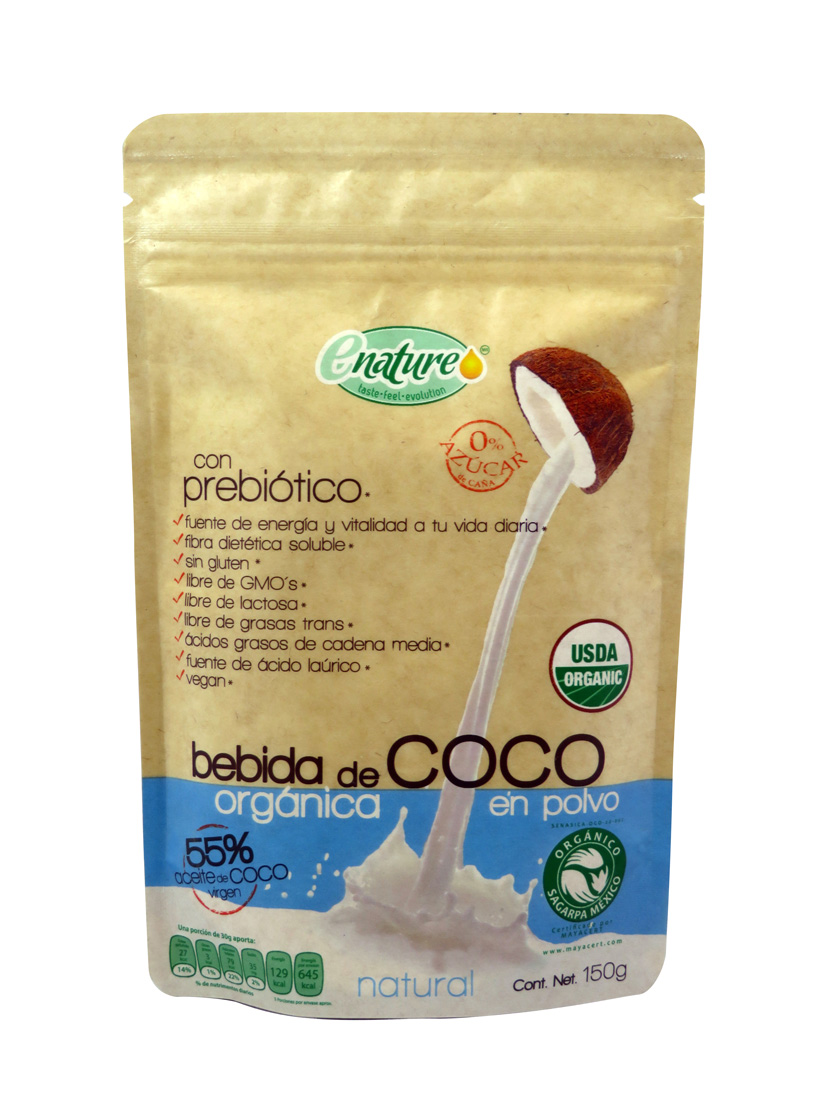 Bebida de coco orgánica en polvo natural 150gr. (vegan, sin gluten